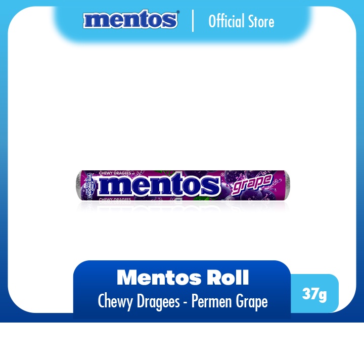 

Mentos Chewy Dragees Grape Roll 37g - Permen Mint Rasa Anggur