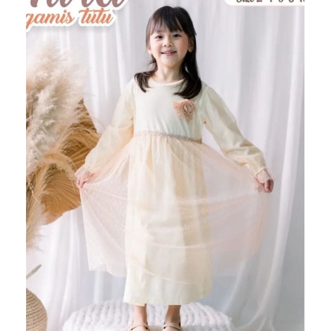 LAMIRA GAMIS TUTU FLOWKIDS PREMIUM / GAMIS TUTU LAMIIRA FLOWER KIDS SIZE 2-10 T nabLfashion