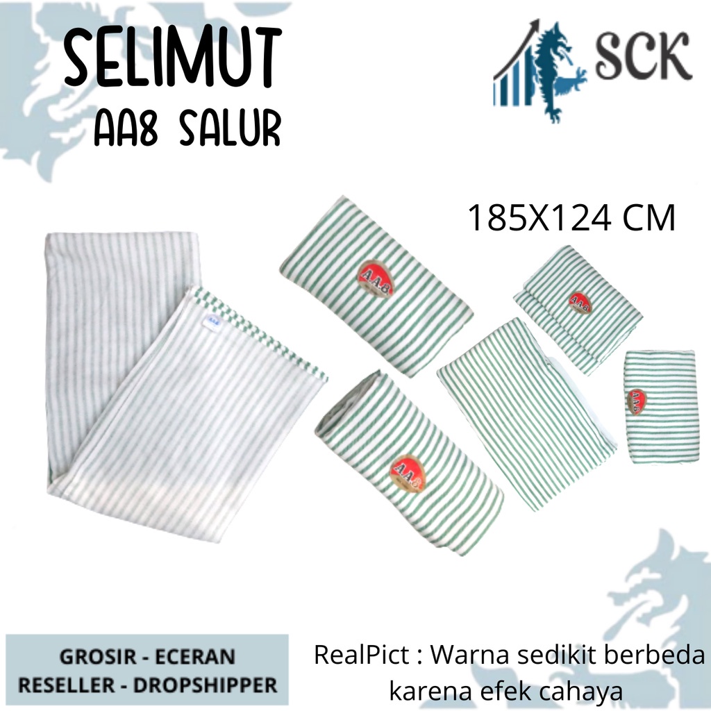 Selimut Garis AA8 / Selimut Putih Salur Rumah Sakit / Perlengkapan Rumah GROSIR