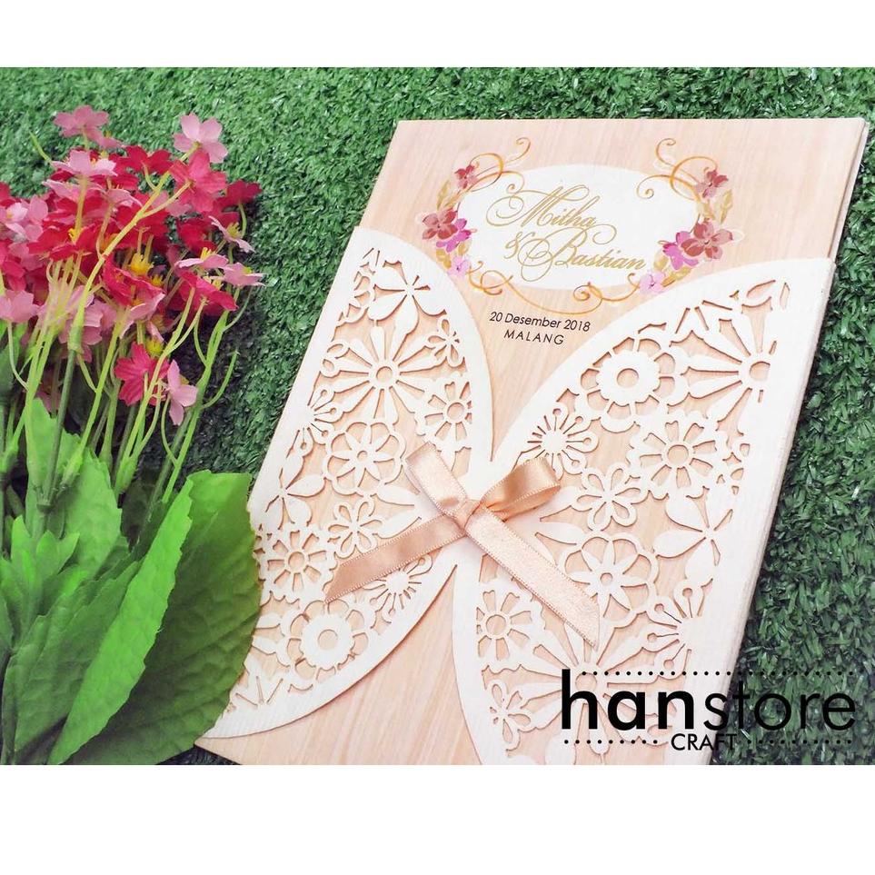 

S88 Undangan Blanko Laser Cut Floral Ornament BELANJA MURMER づ
