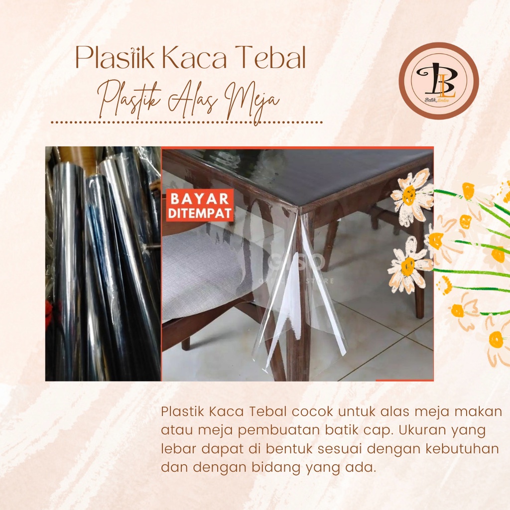 

Plastik Bening Tebal Roll atau Plastik Mika Sampul Buku Taplak Meja