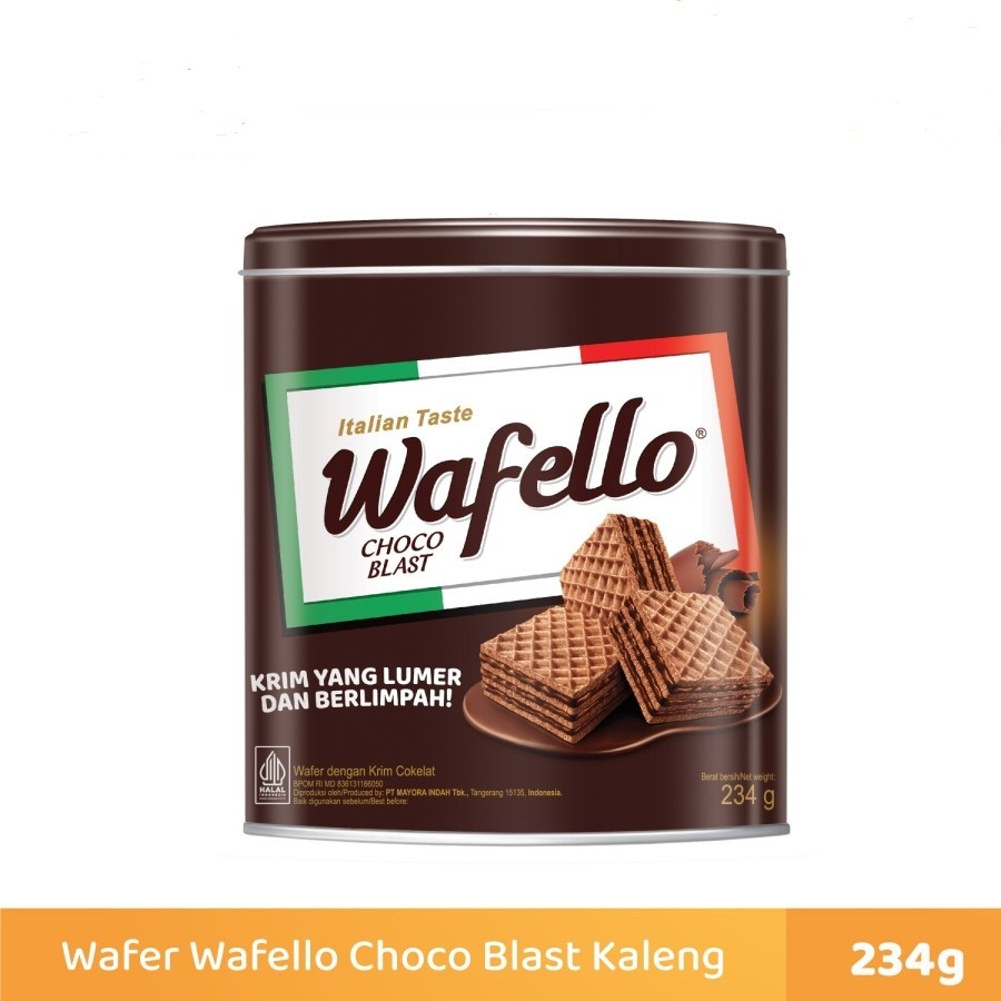 WAFER COKLAT WAFELLO CHOCO BLAST 234GR KALENG