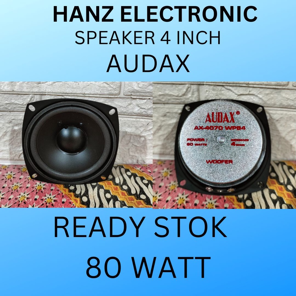 Speaker Audax 4inch AX-4070 WPB4 80 WATT ori