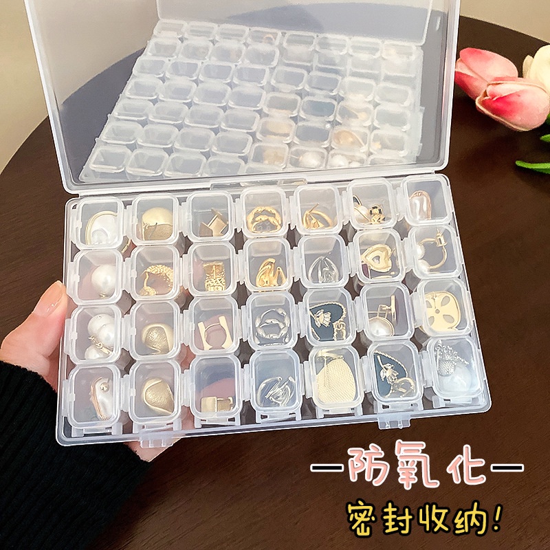 Kotak Penyimpanan Perhiasan Mini Portabel Plastik56/28Slot Nail Art Diamonds Beads Container Home Storage Organisasi Antioksidasi