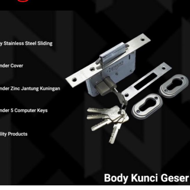 ☛ BODY MEKAR BODY KUNCI PINTU GESER SLEDING DOOR STAINLESS STEEL KUNCI PINTU SLIDING PINTU GESER STA