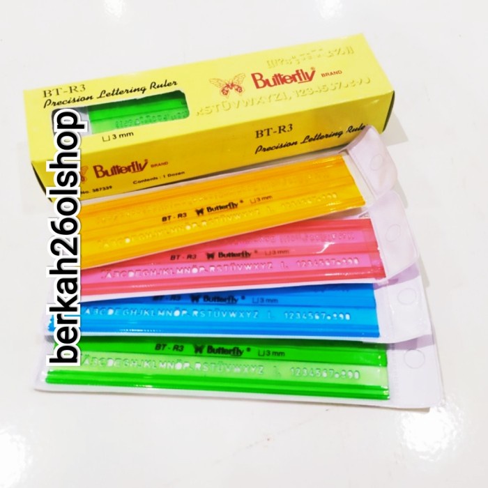 

BISA COD penggaris mal huruf 3mm butterfly