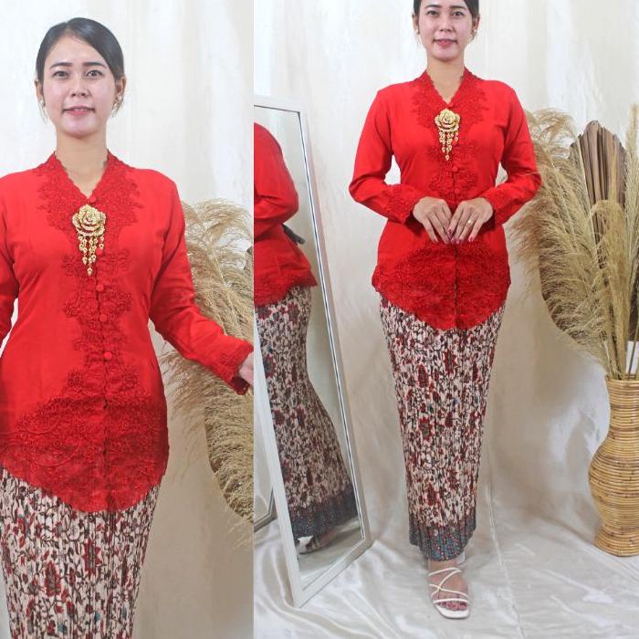 ✽ Kebaya Encim Modern Muslim Hijab Murah Bahan Katun Bordir Premium Kutubaru Kartini Kebaya Nikah Wi