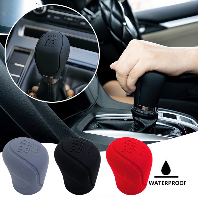 Universal Silicone Gear Knob Case Penutup Knob Pemindah Gigi Non Slip Soft Grip Handle Sleeve Manual 6-Gear Handle Cover Aksesoris Interior Mobil