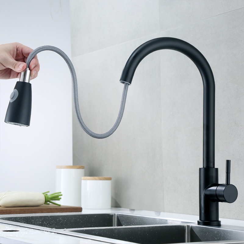 Kran Sink Mixer Tarik Faucet Sprayer Keran Cuci Piring Fleksibel Stainless  304 Kran Sink Cuci Piring