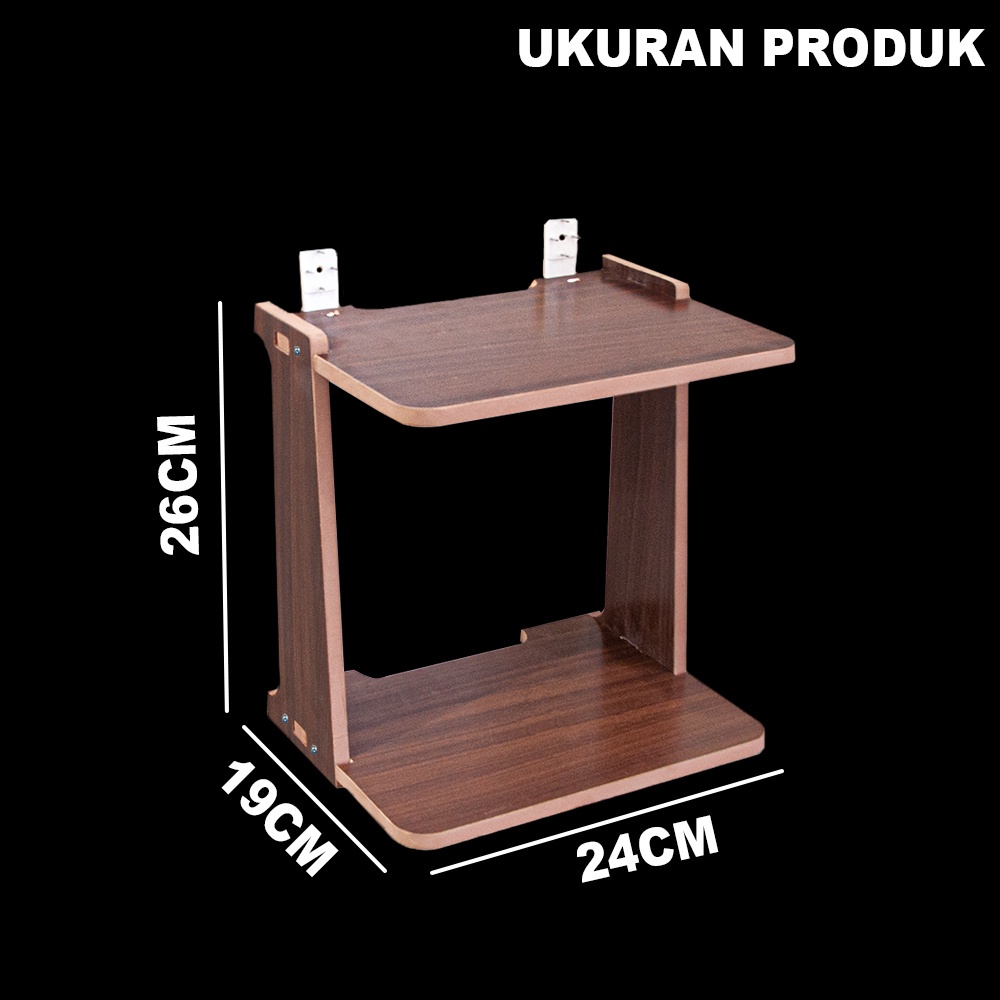 Rak Gantung Dinding Ambalan Speaker 2 Susun Serbaguna MDF - LC021