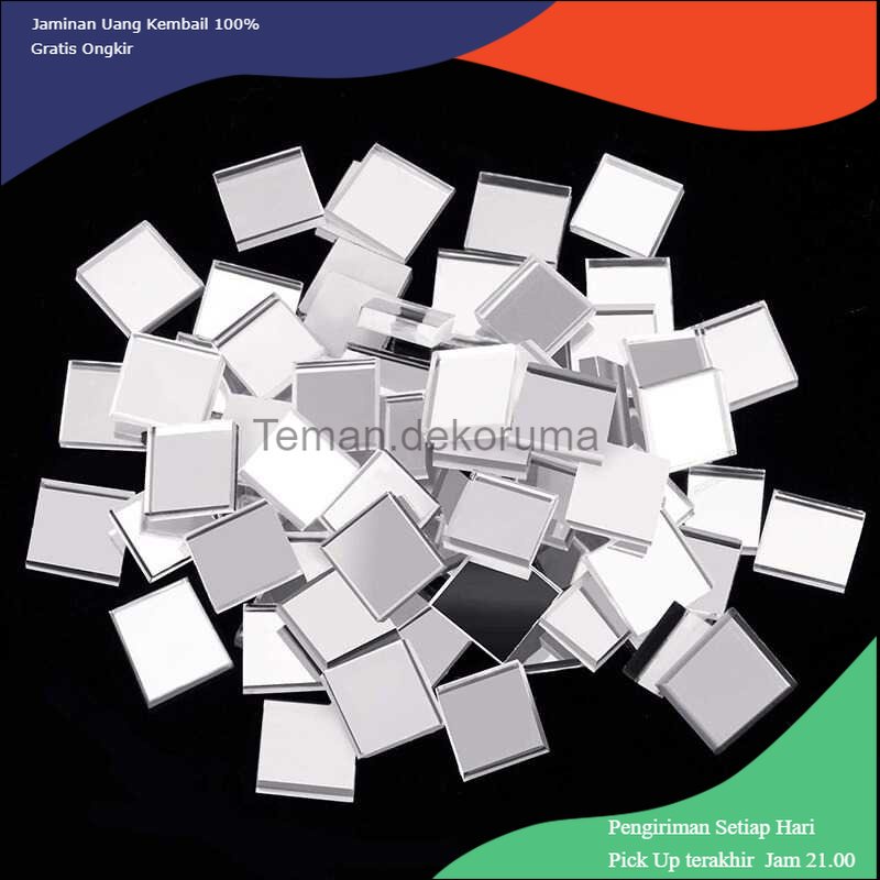 TD - DEK KING SHAN Dekorasi Dinding Mirrors Mosaic Tiles Stickers Self Adhesive - XQ211