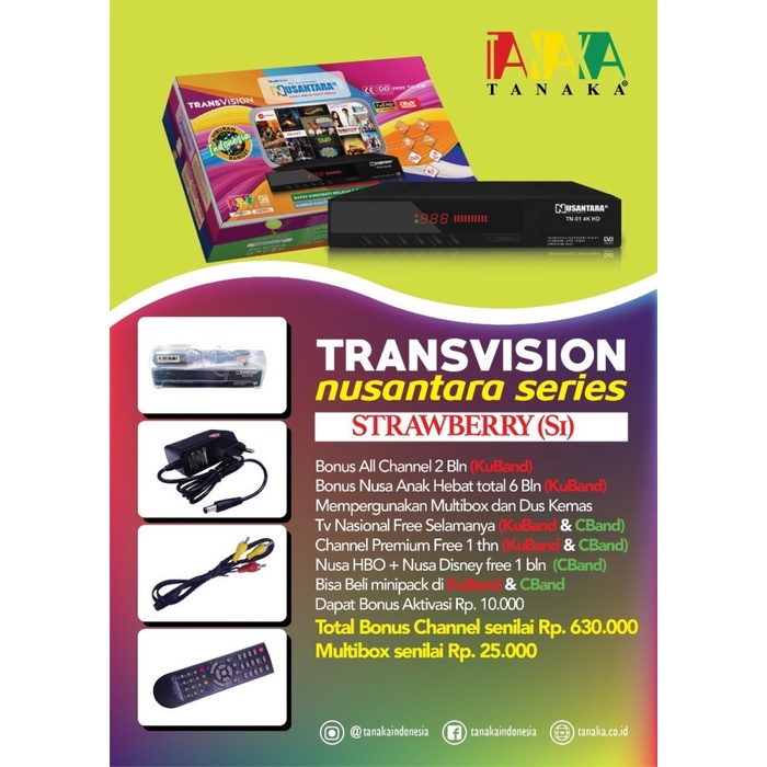 Receiver Tanaka Digital TN-01 4K Transvision Nusantara HD C-band+Ku-band original