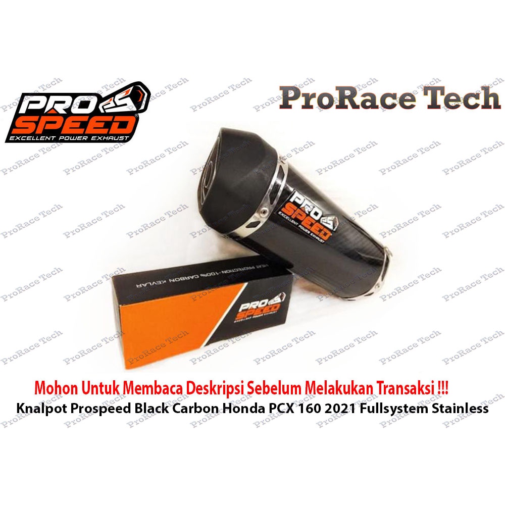 Knalpot Prospeed Black Carbon PCX 160 2021 Fullsystem Stainless