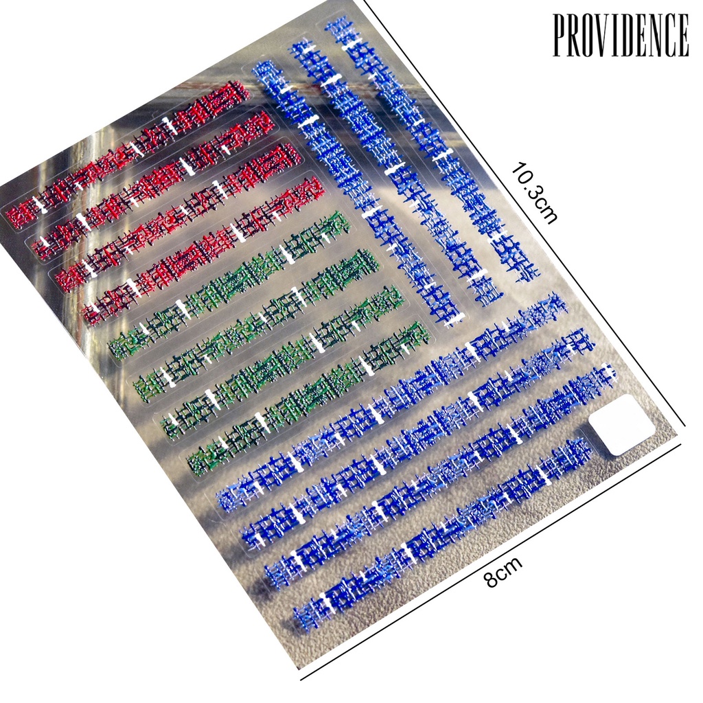 Providence Nail Art Stiker 5D Relief Perekat Diri Mudah Tempel Tidak Luntur DIY Kuku Super Lengket Pola Tartan Decal Nail Supplies