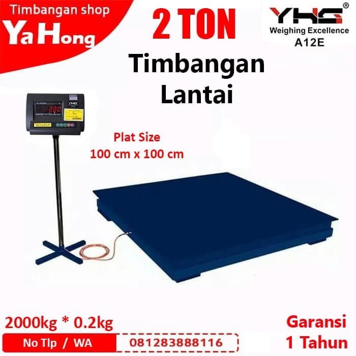 Timbangan Lantai Digital 2TON YHG A12E 2 TON 100cm x 100cm