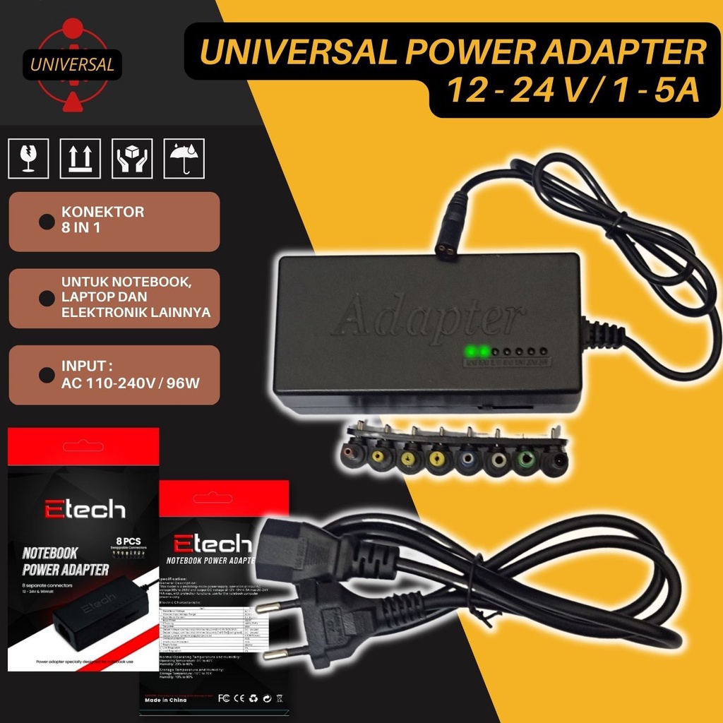 Adaptor Laptop Murah Universal 96W