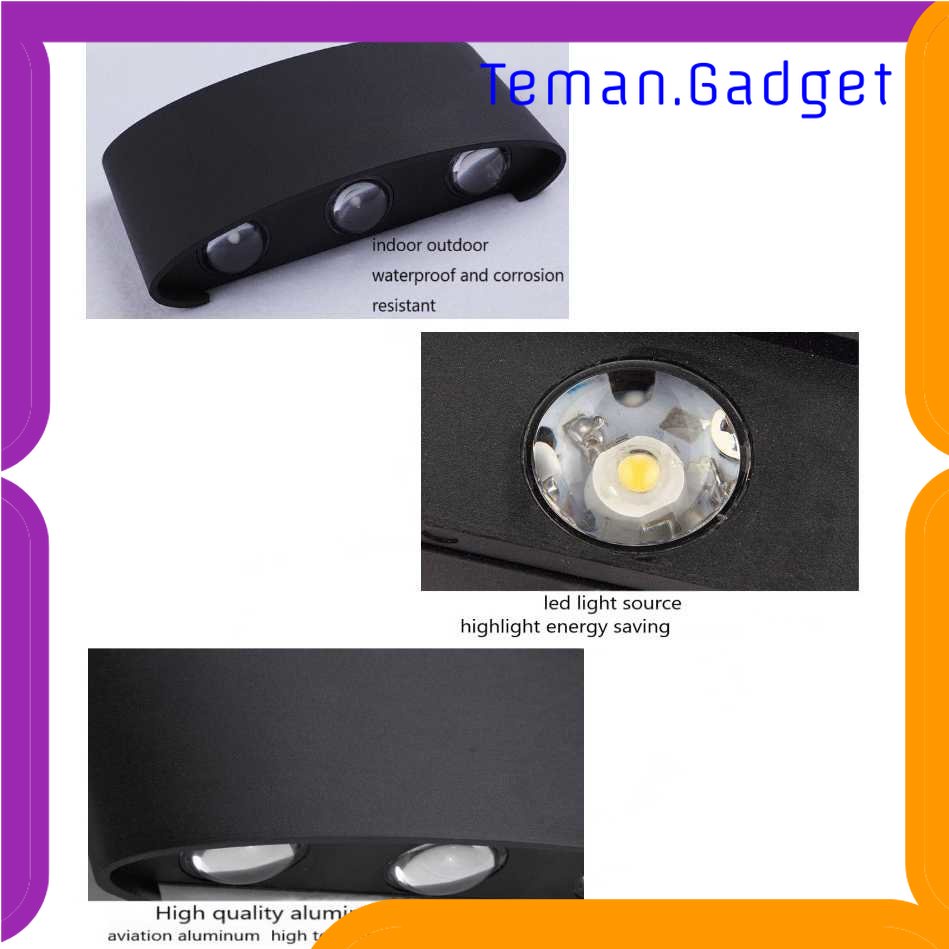 TG-LMP TaffLED Lampu Dinding Hias Outdoor Aluminium 4W 4 LED Warm White - B053