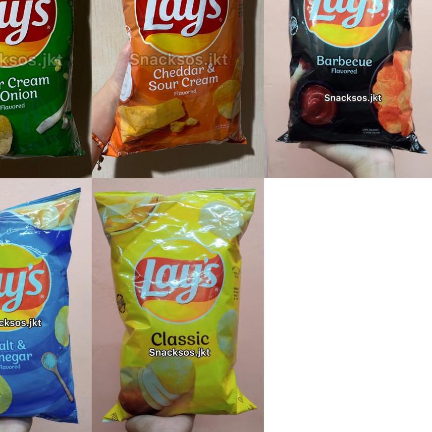 

♀ LAY’S POTATO CHIPS CLASSIC / BARBECUE / SALT AND VINEGAR / SOUR CREAM AND ONION / CHEDDAR AND SOUR CREAM- USA LAYS ♔