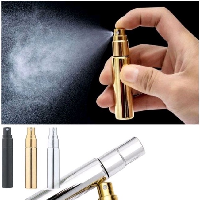 Botol Spray 10ml Kaca Metalic Wadah Pewangi Glass Coated Spray