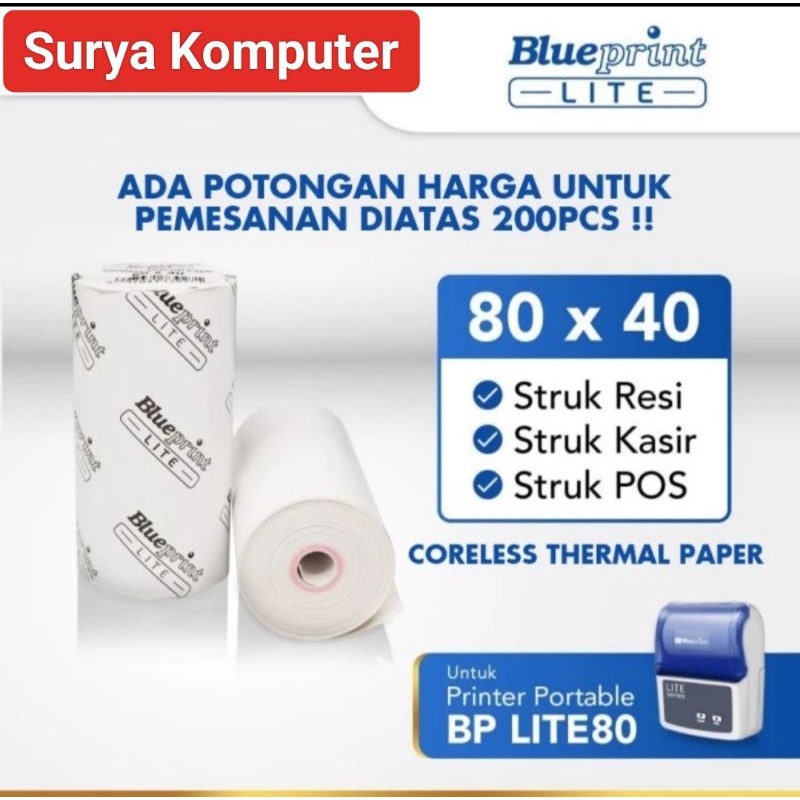 

Kertas Thermal 80 x 40 mm