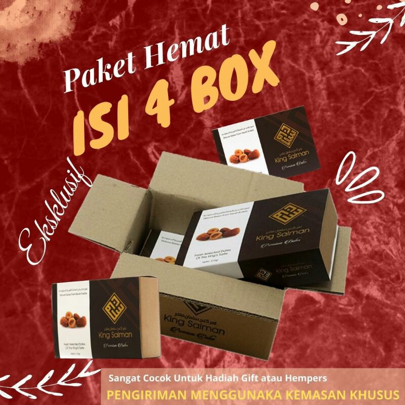 

[Paket Hemat] Kurma King Salman Isi 4 Box Kualitas Premium VIP