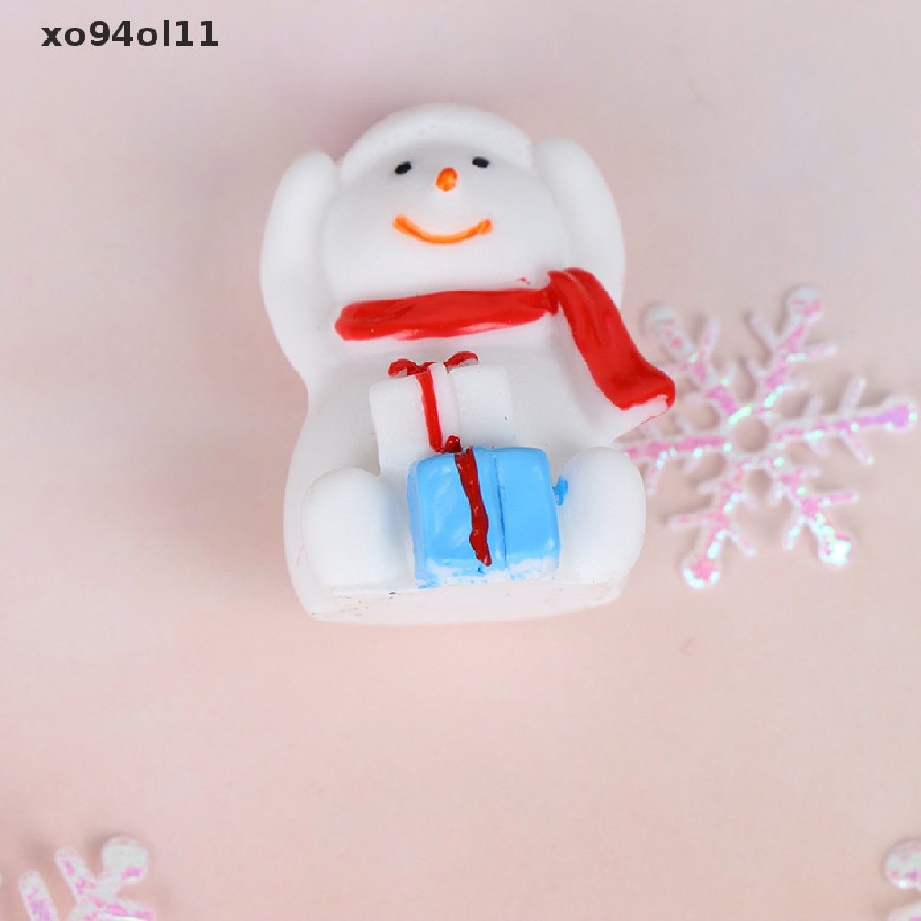 Xo Natal Snowman Santa Claus Pohon Hadiah Patung Peri Taman Miniatur Kerajinan OL