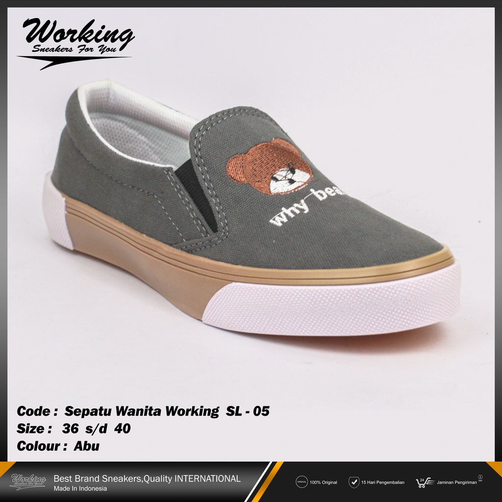 Sepatu Kanvas Slop Wanita Working SL-05