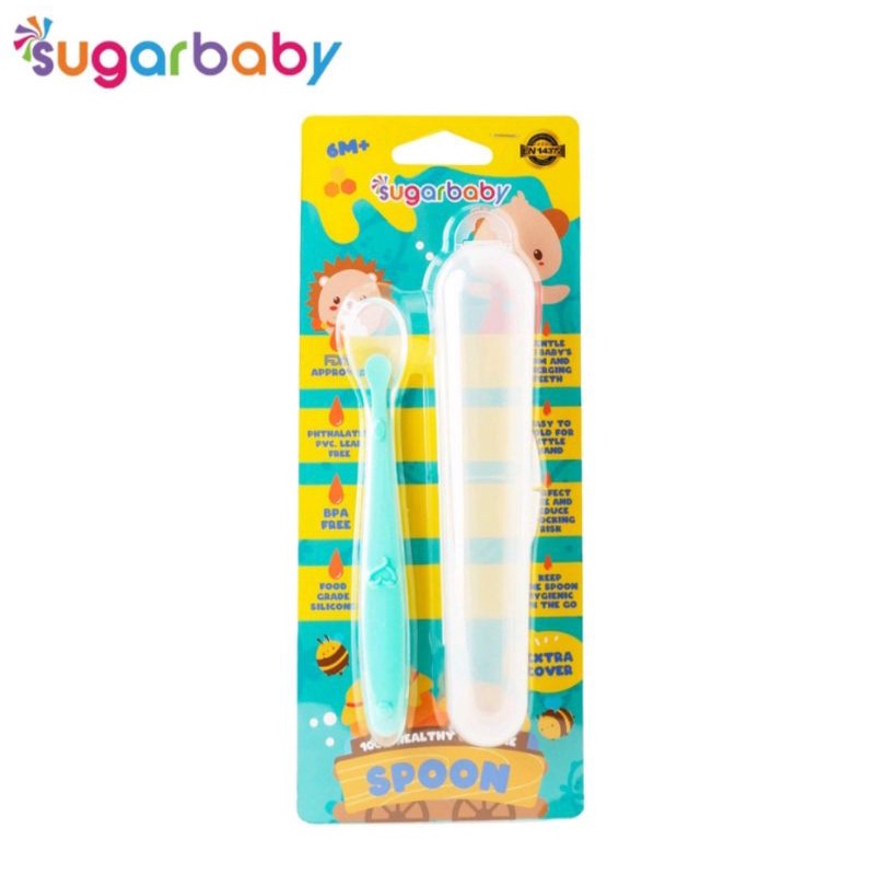 SUGAR BABY Healthy Silicone Spoon Sendok Makan Silikon Bayi