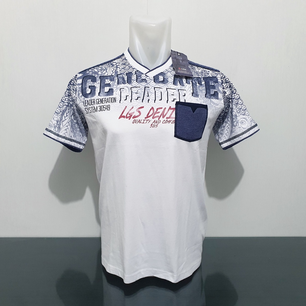Baju Kaos Tshirt LGS Denim - Slim Fit - Size S - M & L - Lebar Dada 49 cm - 52 cm -  Original 100% -