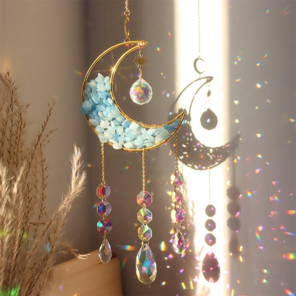 Populer Crystal Moon Prism Light Catcher Penangkap Matahari Rainbow Suncatcher