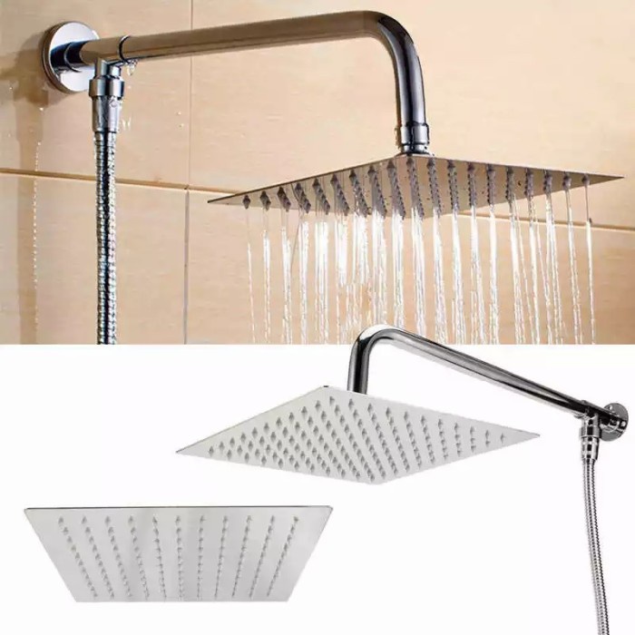 PAKET WALL SHOWER HEAD TANPA BOBOK LENGKAP SELANG SHOWER
