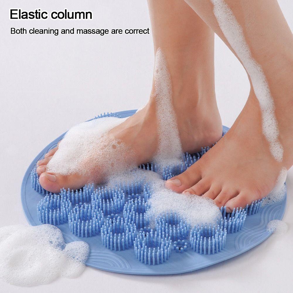 Solighter Sikat Cuci Kaki Berguna Shower Pijat Non-Slip Pijat Kaki Pad Gosok Pengisap Punggung Sikat