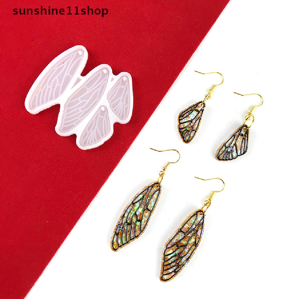Sho Cetakan Silikon Anting Dekorasi Sayap Malaikat Cocok Untuk Epoxy Resin Diy Kerajinan Ransel Liontin Ornamen Membuat Perhiasan N