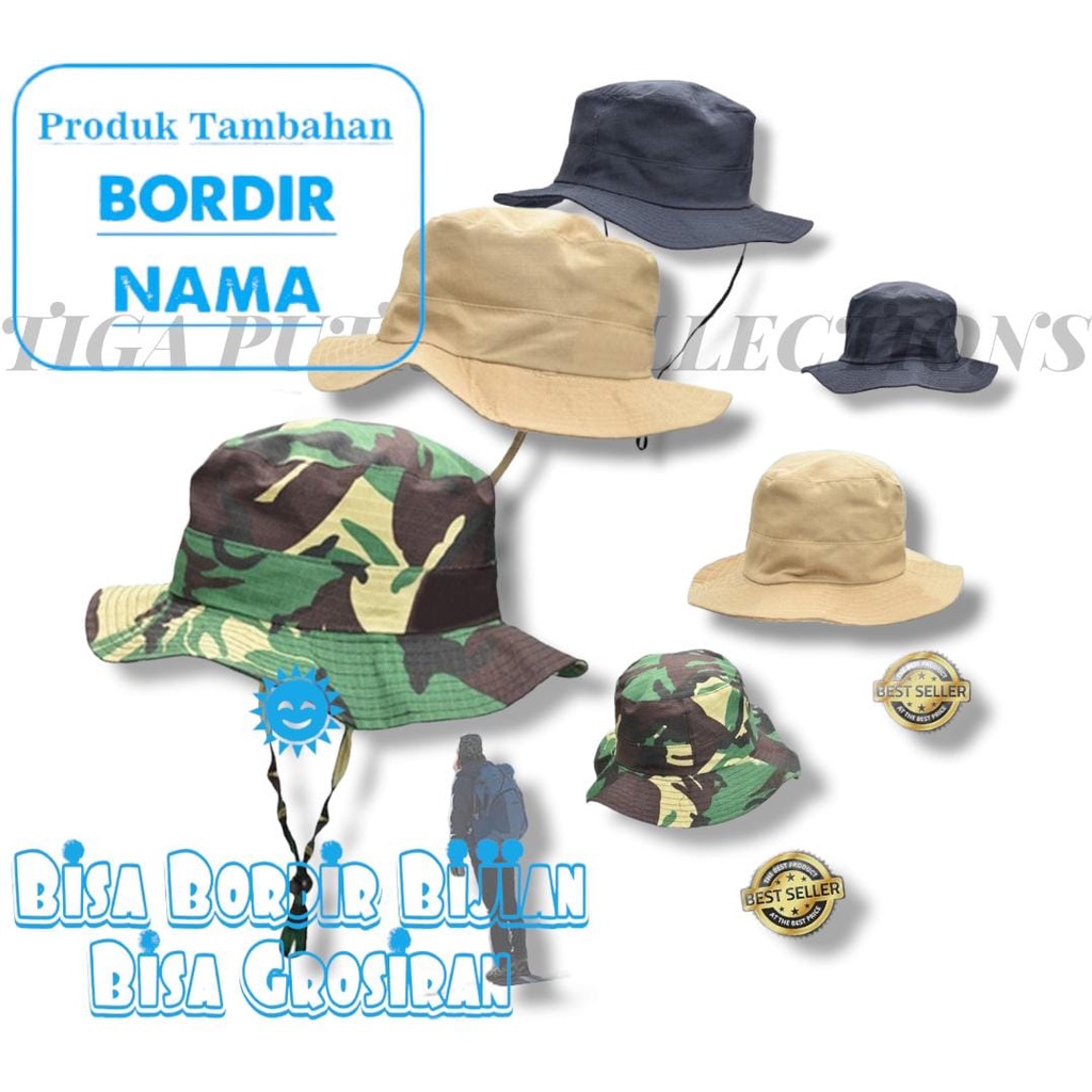 TOPI RIMBA DEWASA TOPI KEPLEK BOLAK BALIK Bucket Hat Bisa BORDIR NAMA dan LOGO KOMUNITAS/LOGO SEKOLAH