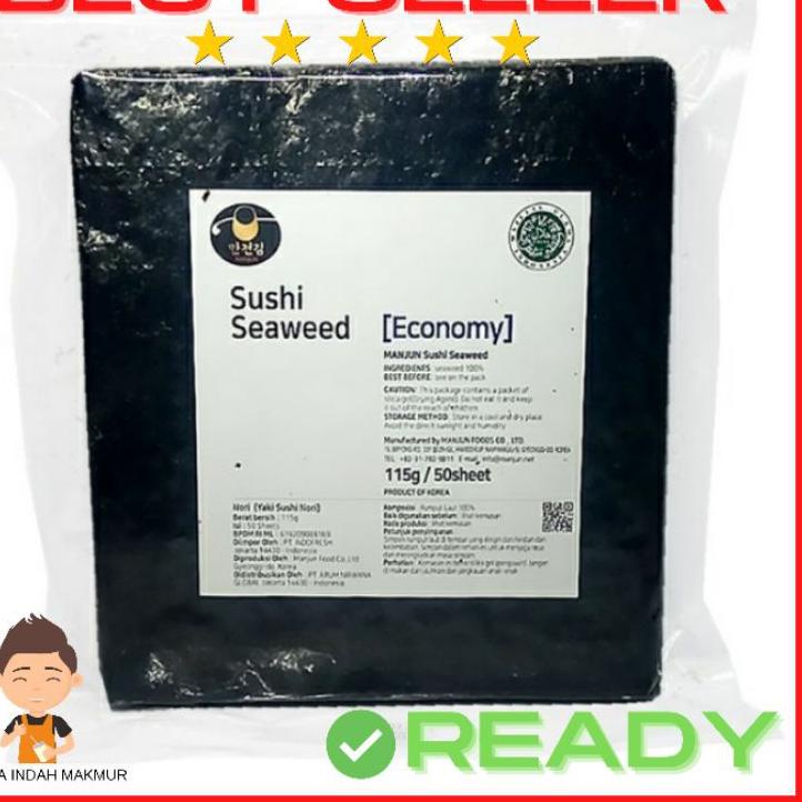 

Ω Manjun Yaki Nori Sushi Seaweed 125 gr 100% Korea Rumput Laut 50 Sheet HALAL ➶