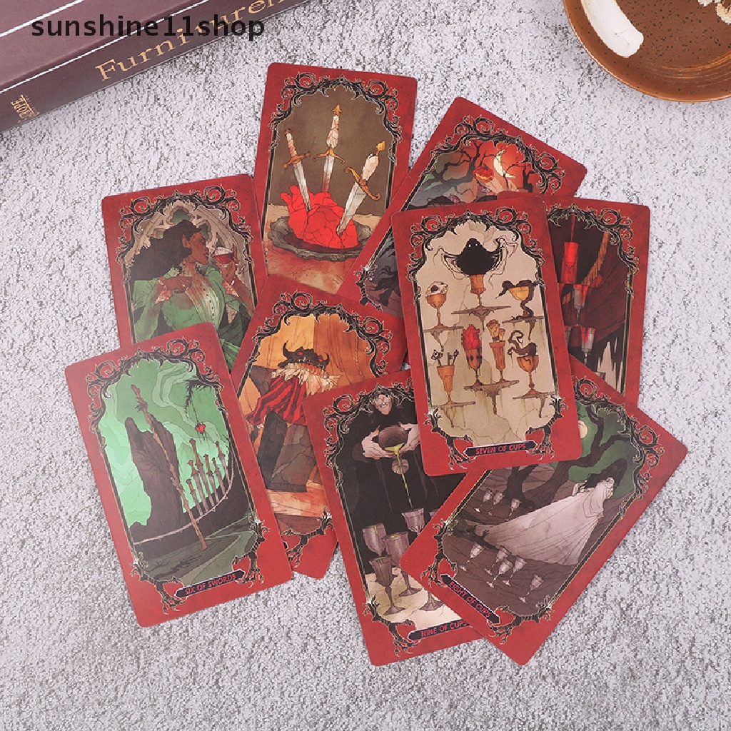 Sho Full English Tarot Kartu Pemula Horror Tarot Ramalan Desy Card Game Set N