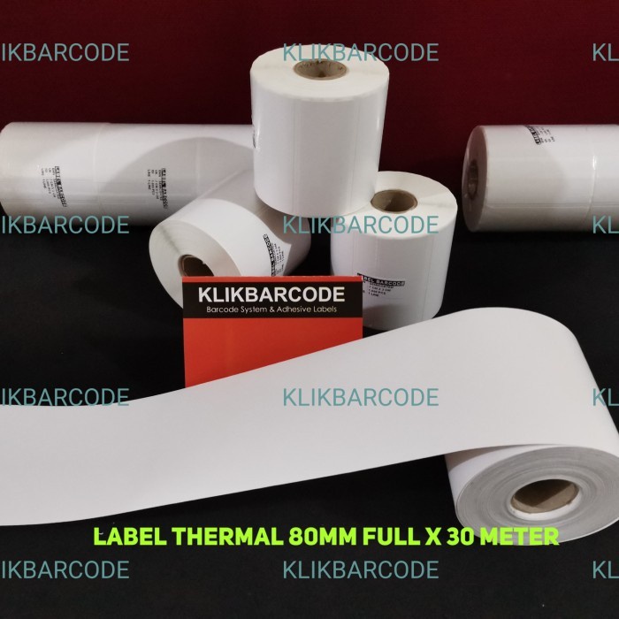 

MURAH LABEL STIKER BARCODE THERMAL 80MM X 30M ETIKET KERTAS LABEL CONTINUOUS MURAH- FULL