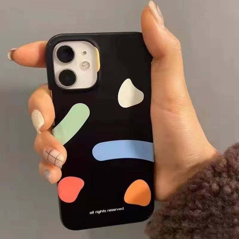 IPHONE Ins Art Pola Garis Cocok Untuk Iphone14 14pro 14plus 13 13mini 13pro 13prm iPhone12 7Plus 8Plus Xr XS 13 12mini Pro Max Empat Sudut Casing Ponsel Tahan Guncangan