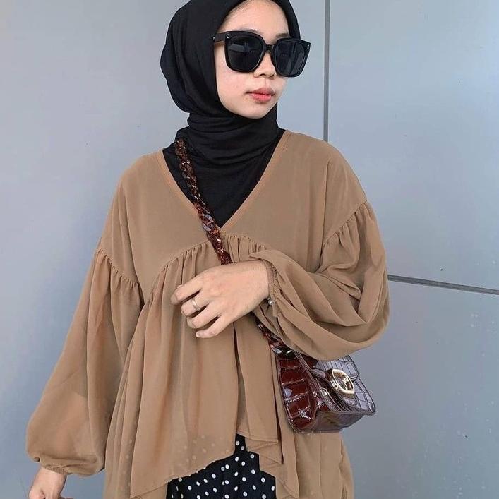 [ Bisa Cod ] INZA BLOUSE CERUTI / DEALOVA BLOUSE CERUTY BABYDOLL TER BLOUSE WANITA CERUTY korean LEH