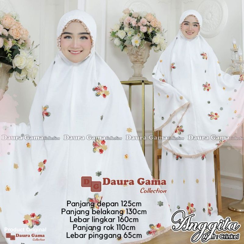 𝗦𝗛𝗘𝗟𝗢𝗩𝗘𝗦𝗛𝗢𝗣𝗣 - MUKENA CRINKLE BORDIR RENDA ORIGINAL DAURA GAMA MUKENAH KRINKEL AIRFLOW ORI DAURAGAMA