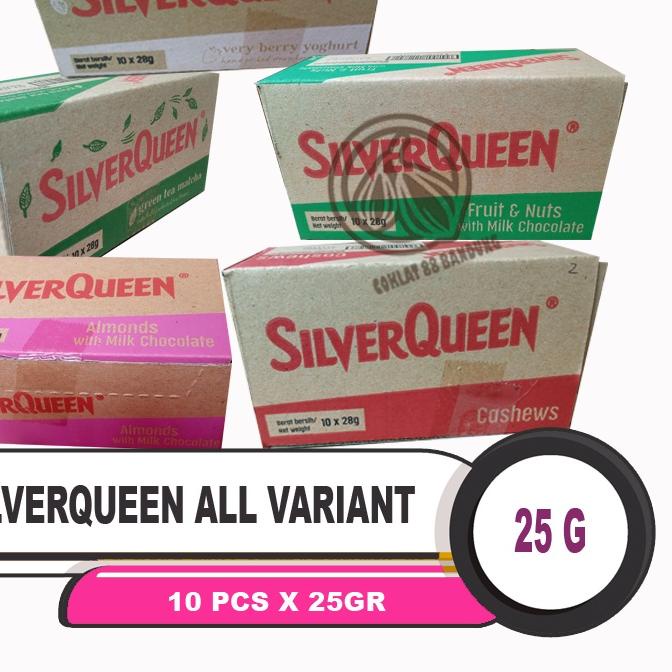 

➯ SilverQueen Kecil 25gr 1 Box Isi 10 pcs X 25 gram Cokelat - Coklat SIlver Queen 25 gr Chunky Bar 30 gr X 10 Batang Milk Chocolate Cashew Almond Fruit Matcha Yogurt 25 gram Chungky Bar 30 g ◌