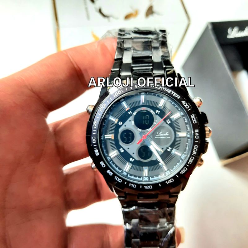 Jam tangan Lasebo rantai 863 dual time bisa dipake nyelam
