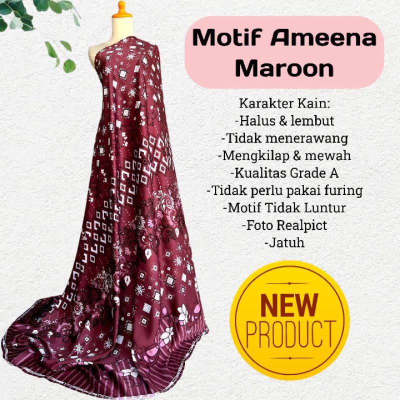 Kaim D.Silk motof Ameena harga perstengah mtr ( 0.5m)