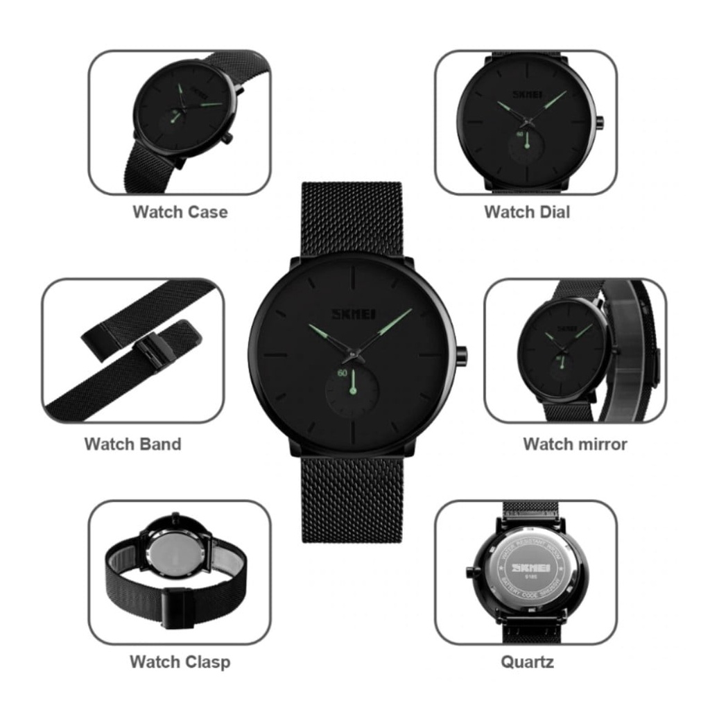 SKMEI 9185 Jam Tangan Pria Wanita Analog Water Resistant 30M