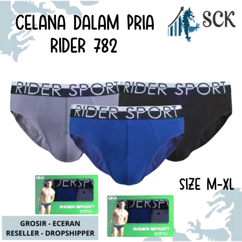 [ISI 3] CD Pria RIDER 782 Sport Bahan Katun / RIDER Sport Brief Man R782 - sckmenwear GROSIR