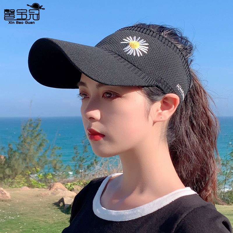 Topi baseball daisy Kecil Wanita Baru Rajutan Topi Berongga