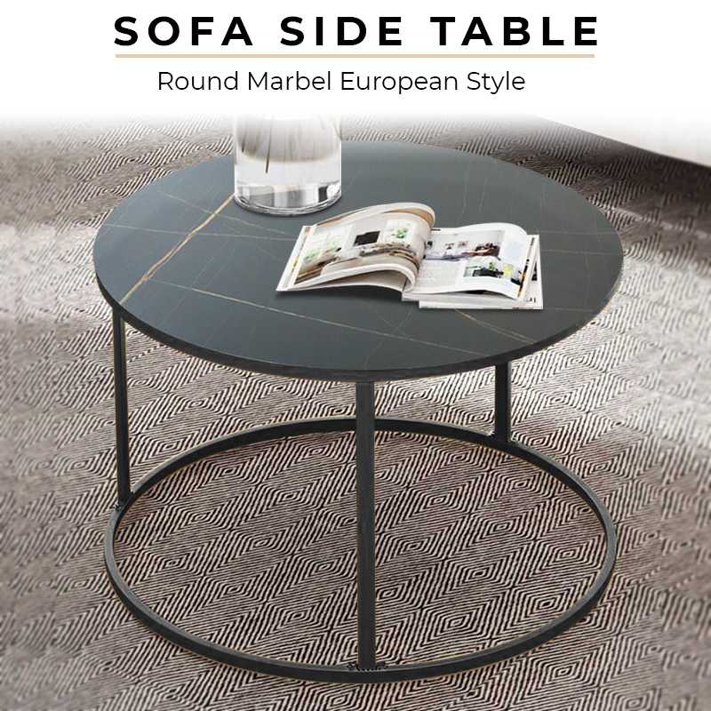 Meja Sofa Side Table Marbel European Style Round