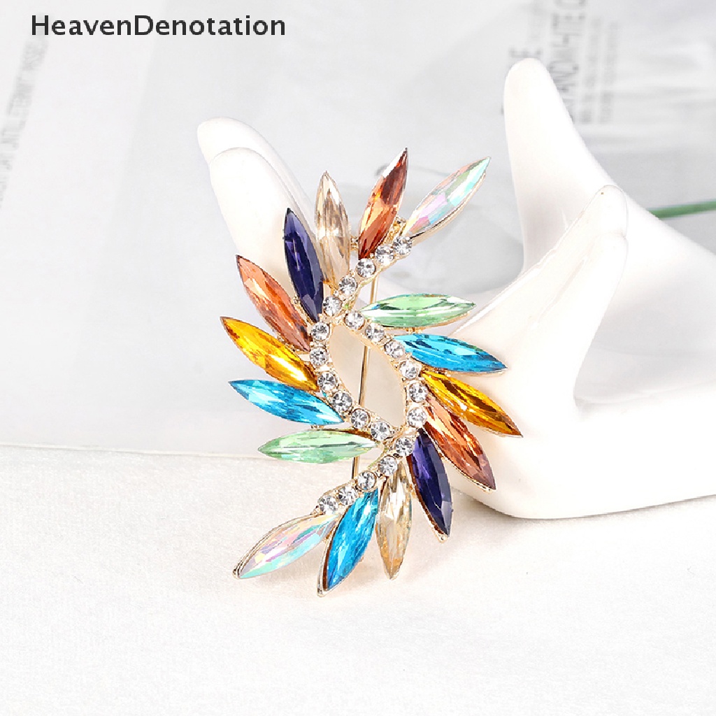 [HeavenDenotation] Pin Bros Kristal Berlian Imitasi Gaya Warna-Warni Untuk Wanita Fashion Perhiasan Pernikahan Korsase Dress Coat Aksesoris HDV