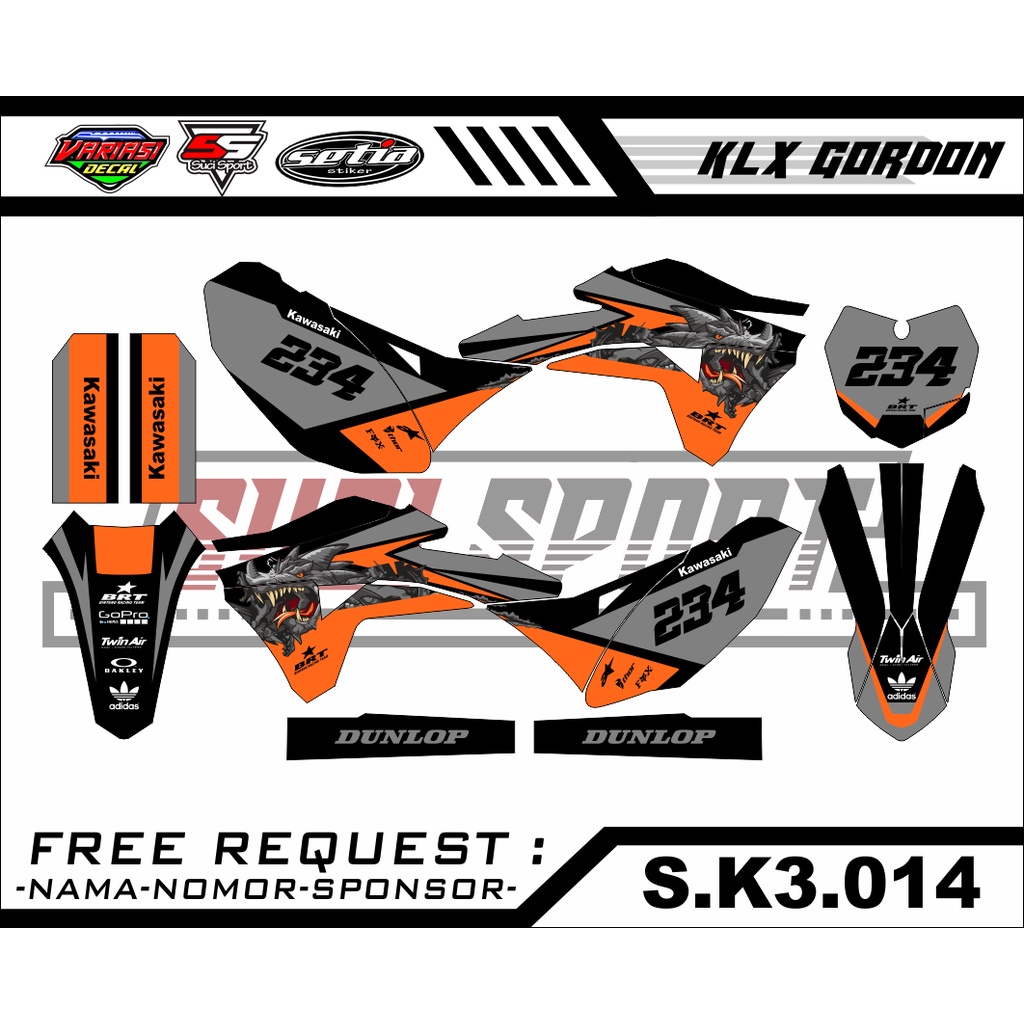DECAL STIKER KLX GORDON 150 FULL BODY (S.K3.014)