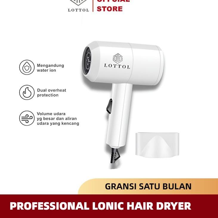 ☚ LOTTOL Alat Pengering Rambut Portable/Professional Ionic Hair Dryer ✬